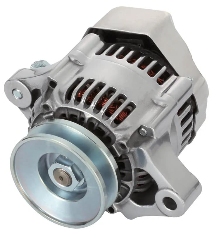 Mini Alternator 50+ AMP 1-Wire Style V-Belt Pulley Polished Finish Proform