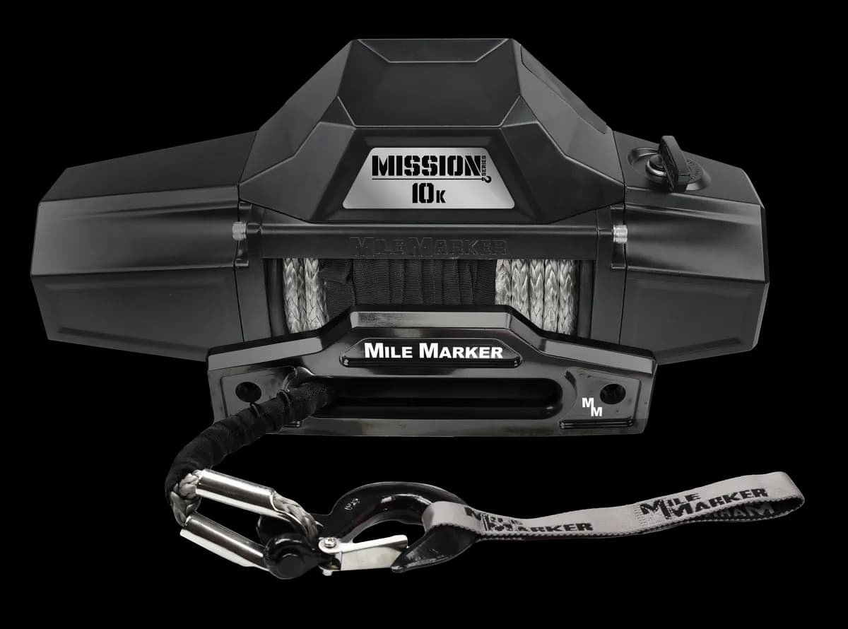 Mission 10K Capacity Winch with Synthetic Rope - Covert Black