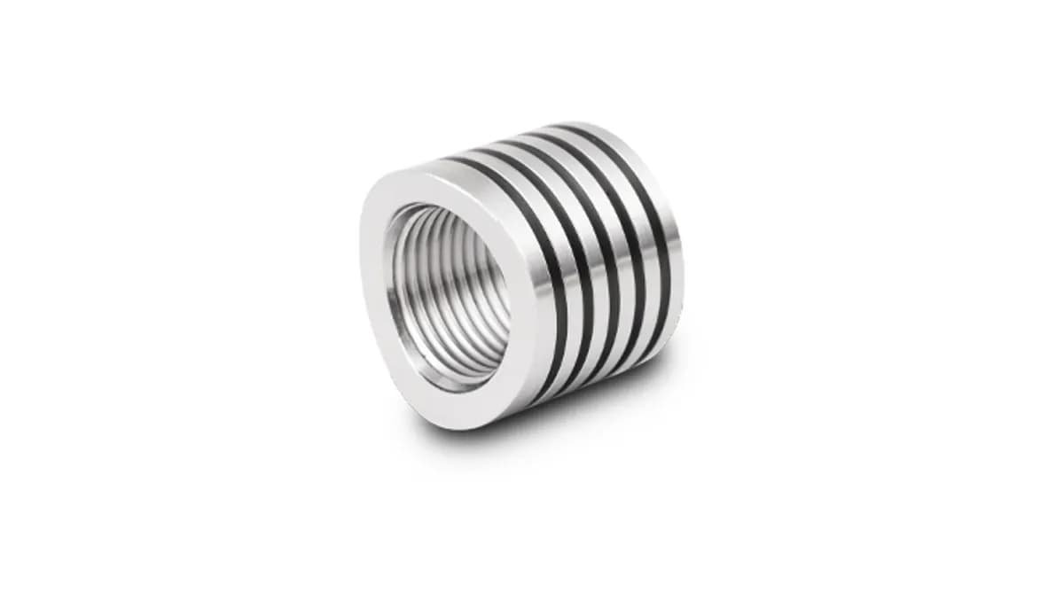 Oxygen Sensor Weld Bung; M18 x 1.5 Thread Size; 304 Stainless Steel; Fits Bosch LSU 4.9 Heat Sink;