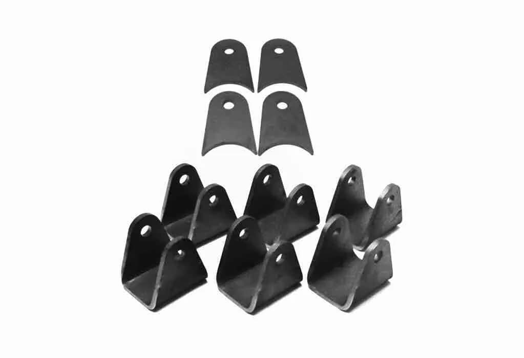 Steinjäger Tabs and Clevises, Weld On 4 Link Tab and Clevis Kits 0.625 Bore 4.00 Axle Diameter 3.00 Inch Clevis Jaw 4.00 Axle Tab Length 4 Axle Tabs, 6 Clevises