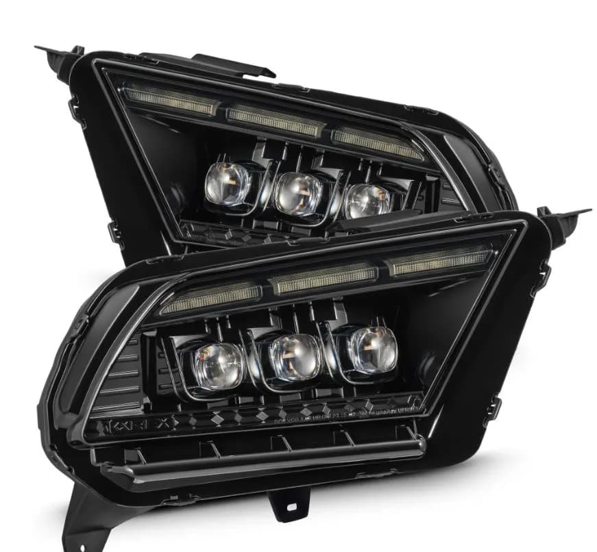 1012 Mustang Nova LED Projector Headlights W/Actvtn Light Alphablack