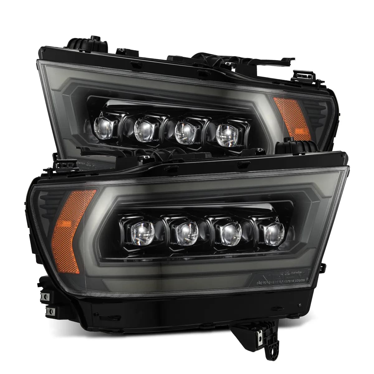 1923 RAM 1500 (Mk II 2500 Style) Nova Series LED Projector Headlights Alpha Black