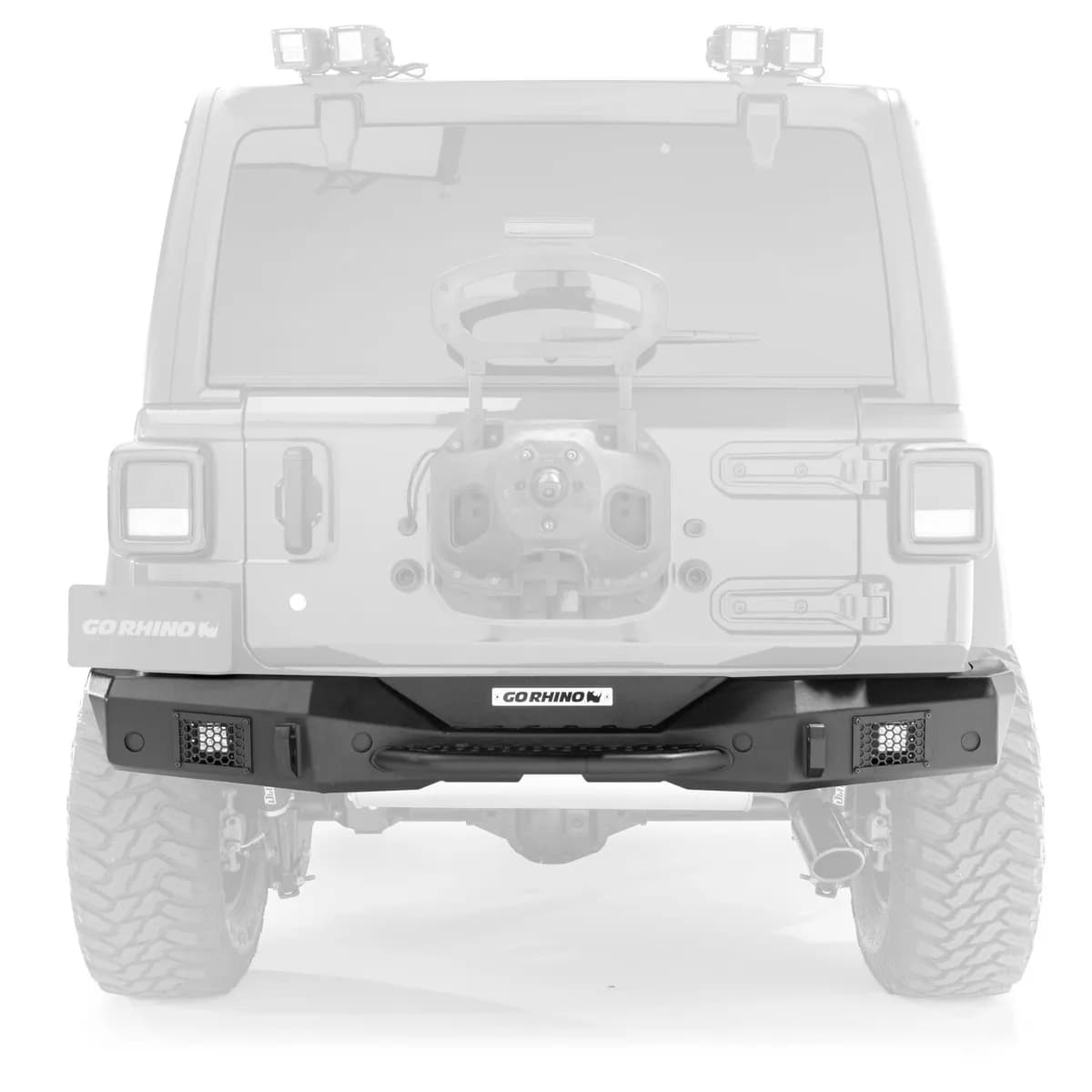 Go Rhino 371200T - Rockline Rear Full Width Bumper for Ford Bronco - Textured Black