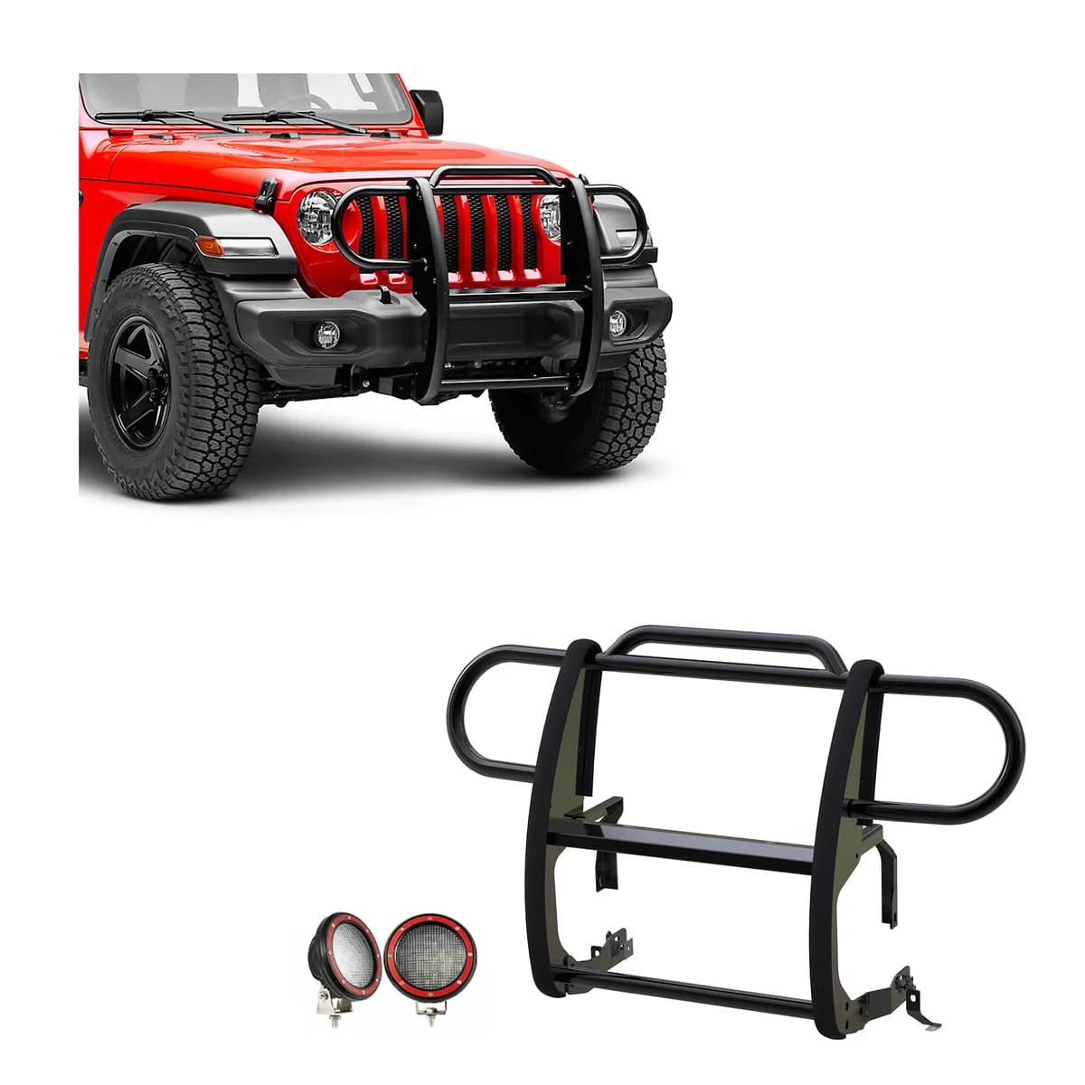 Black Horse Off Road 17JPJLMA-PLFR Grille Guard Kit