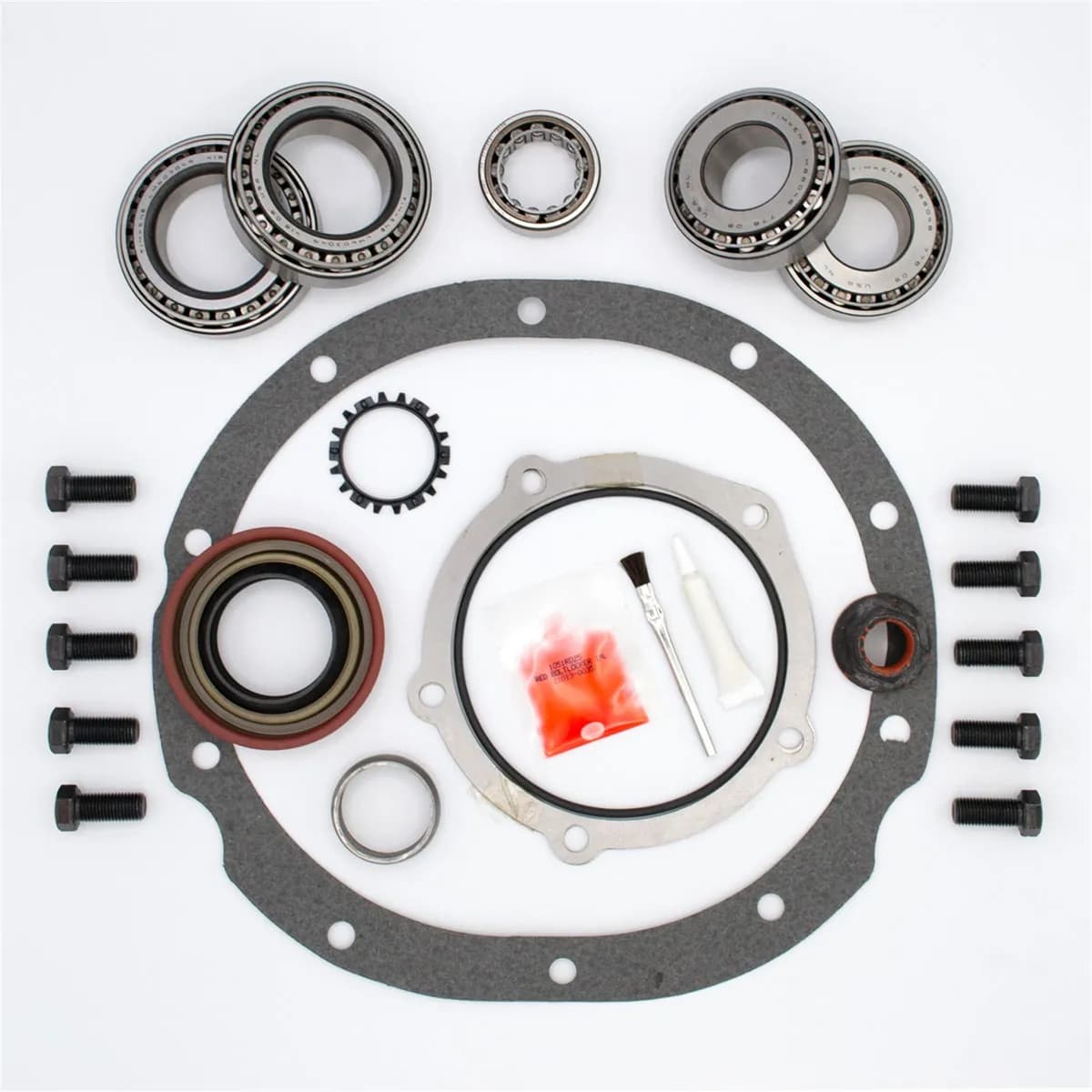Eaton Master Differential Install Kit; Rear; Ford 9 in.; 10 Cover Bolts; 10 Ring Gear Bolts; 31 Axle Spline; 28 Pinion Spline; Standard Rotation; 3.062 Carrier Bearing;