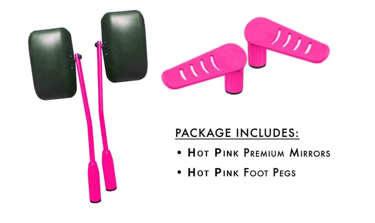 Exterior Accessories 2007-2018 Mirror and Foot Peg Kit Hot Pink