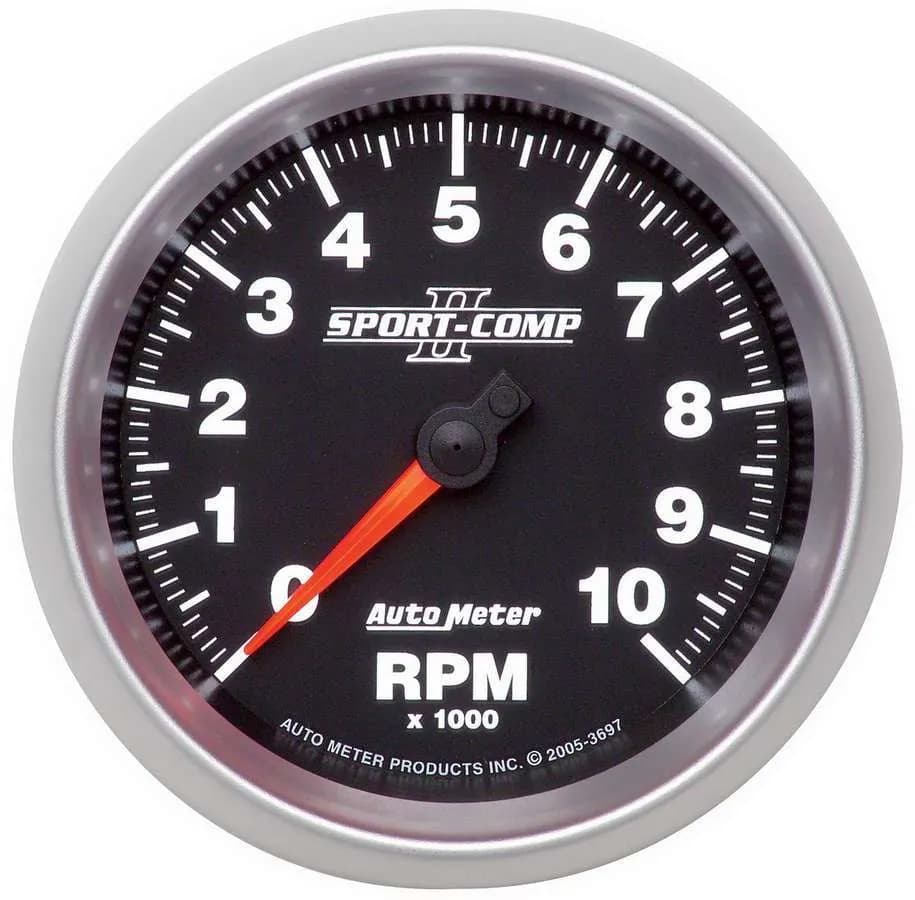 Gauge, Tachometer, 3 3/8", 10k RPM, In-Dash, Sport-Comp II
