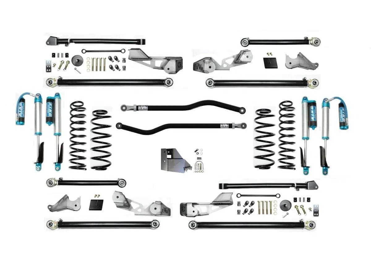 EVO Manufacturing 4.5in High Clearance PLUS Long Arm Suspension Kit w/ King 2.5 Shocks - JL 4Dr