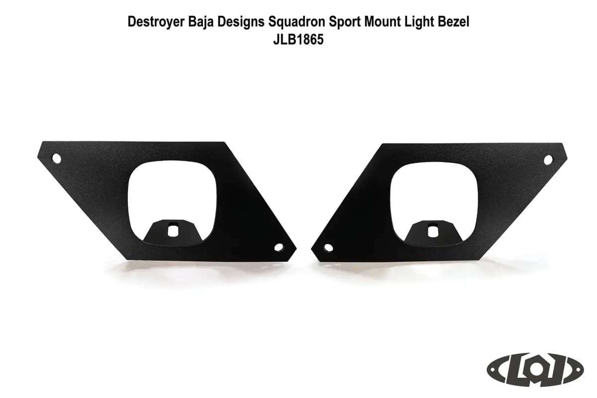 Destroyer Rear Light Bezel, Fits Baja Designs Squadron Lights (Black Powder Coated)
