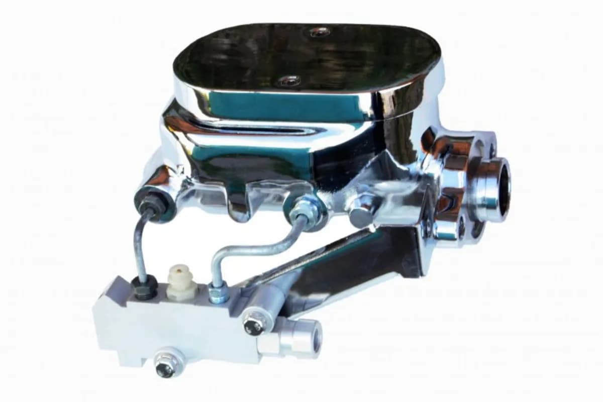 Leed Brakes M_FB4 Master cylinder kit 1 inch bore chrome flat top with disc/disc valve