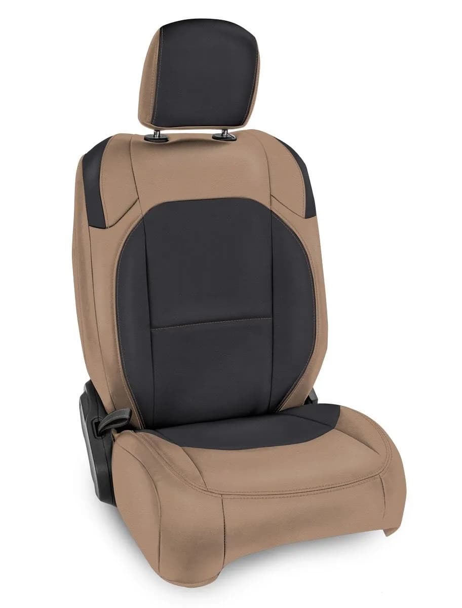 Front Seat Covers Wrangler Jl4 Door; Gladiator Jt; Rubicon (Pair)black And Tan