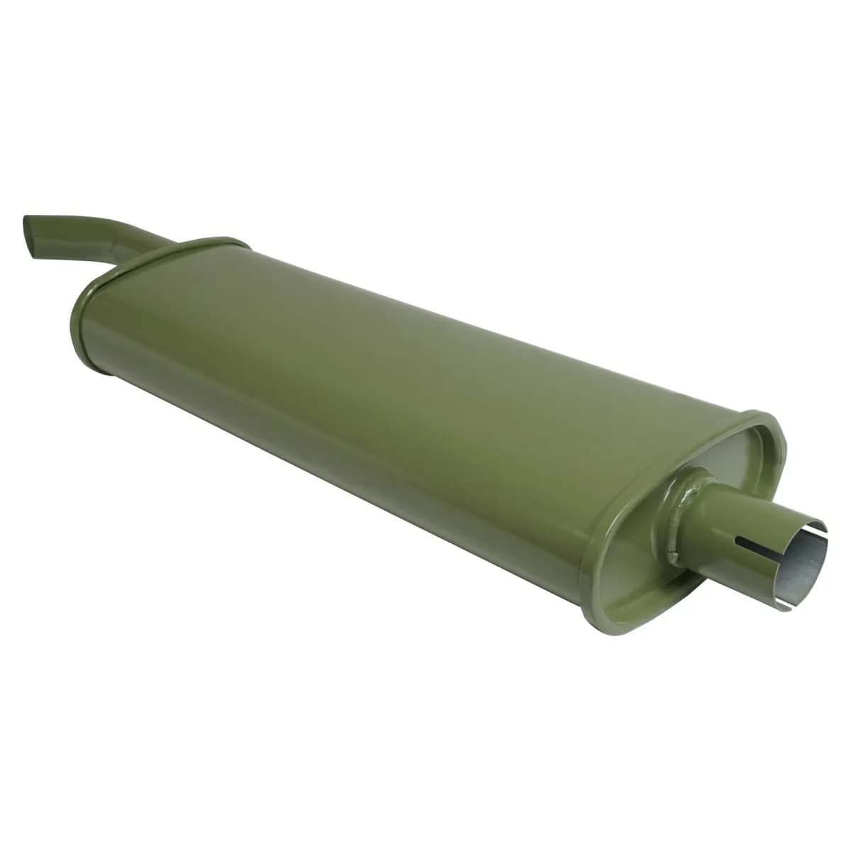 Crown Automotive Jeep Replacement A6118 Muffler for 1941-45 Jeep MB & CJ-2A, Olive Drab, Exits Behind the Passenger Door