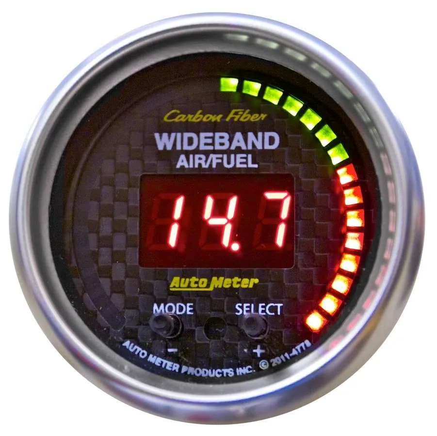 Gauge, Air/Fuel Ratio-PRO, 2 1/16", 10:1-20:1, Digital w/ Peak & Warn, Carbon Fiber