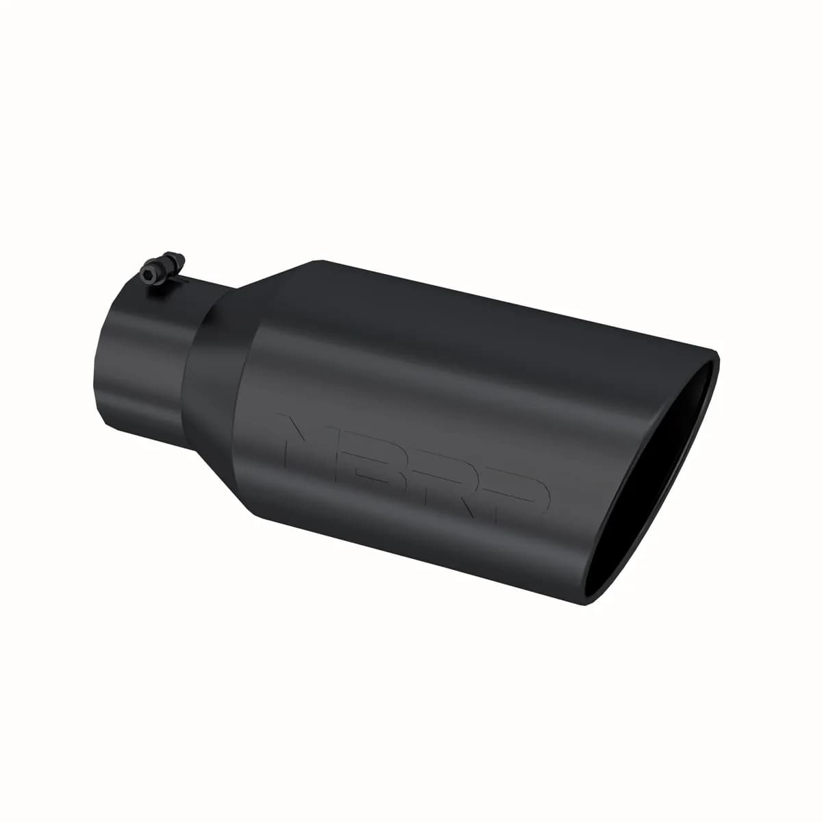 Armor BLK Exhaust Tip; 5 in. Inlet Diameter; 8 in. Outlet Diameter; 18 in. Length; Rolled End; T304 Stainless Steel; Black Coated;