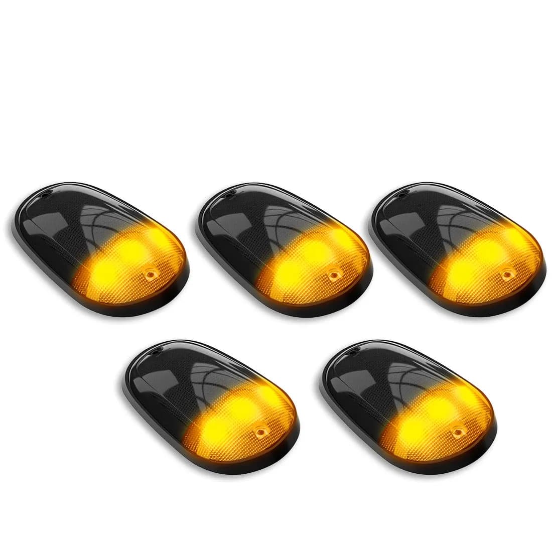 Dodge 03-19 Heavy-Duty 2500 and 3500 5-Piece Set Clear Cab Roof Light Kit with White and Amber Strobe LEDs and White o