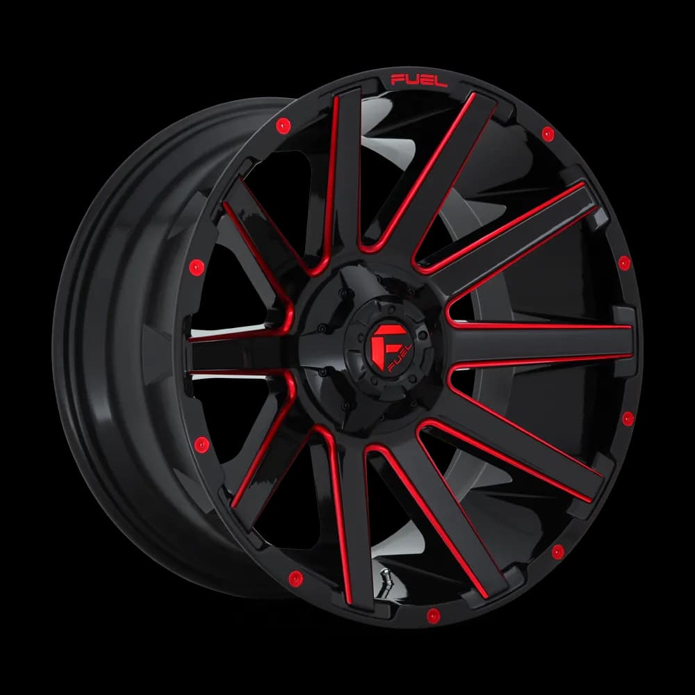 Contra 20x9 6x135.006x139.70 Gloss Black Red Tinted Clear 20 mm