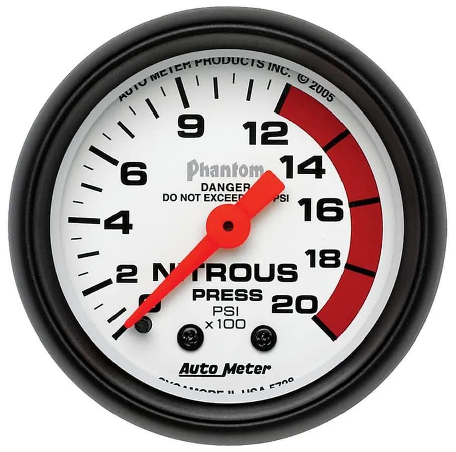Gauge, Nitrous Pressure, 2 1/16", 2000psi, Mechanical, Phantom
