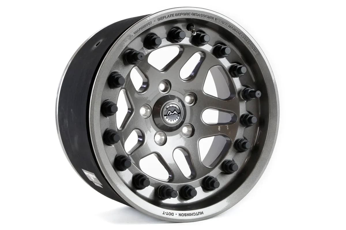 Hutchinson Rock Monster Beadlock Wheel 17x8.5 5x5 Argent w/ Black Caps - JT/JL/JK