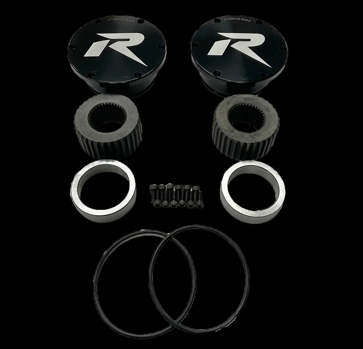 Drive Flange Kit Dana 60 Super Duty 2005+ 35 Spline wHardware and Black Caps Revolution Gear