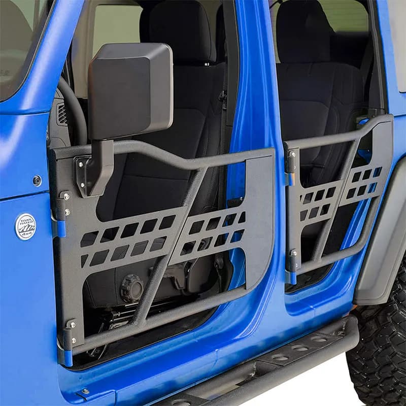 Jeep Half Tube Doors with Side View Mirror for 2018-2025 Wrangler JL Gladiator JT
