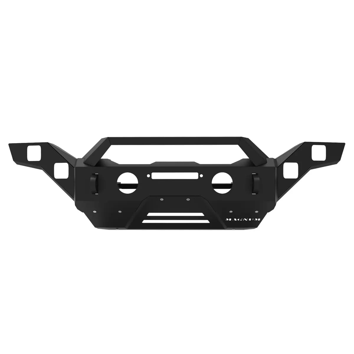 Magnum Front Full Width Winch Ready Bumpers Black Textured Alloy Steel