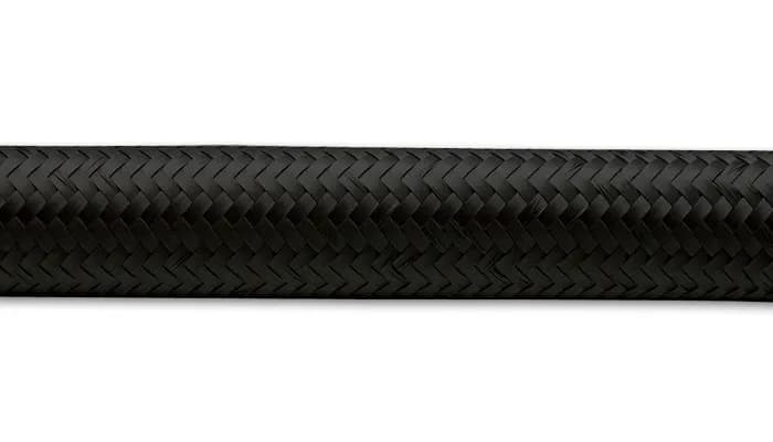 Nylon Braided Flex Hose; -8AN; 0.4375 in. Hose ID; 0.6875 in. Hose OD; 500 PSI Operating Pressure; 2000 PSI BP; 20ft. Roll; Black;