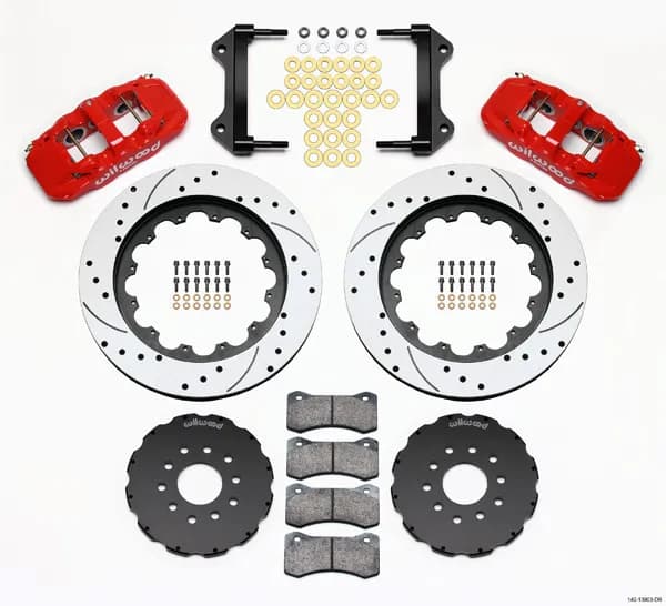 Wilwood AERO6 Front Hat Kit 15.00 Drilled Red 97-04 Corvette C5Z06 05-13 C6
