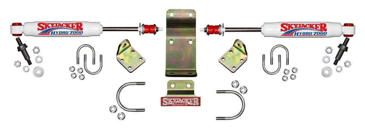 Steering Stabilizer Dual Kit Incl. Steering Dampers Mounting Brackets Hardware Boots Sold Separately Skyjacker