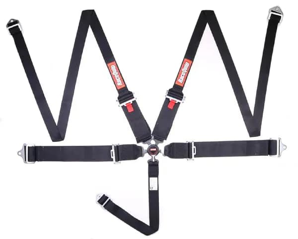 Camlock 5 Point Hans Auto Racing Harness Set; Pulldown Lap; Sfi 16.1 Seat Belt Set; Black