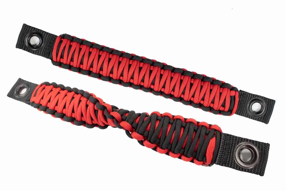 Fishbone Offroad Red Paracord Door Handles for 1997-2006 Jeep Wrangler FB55286