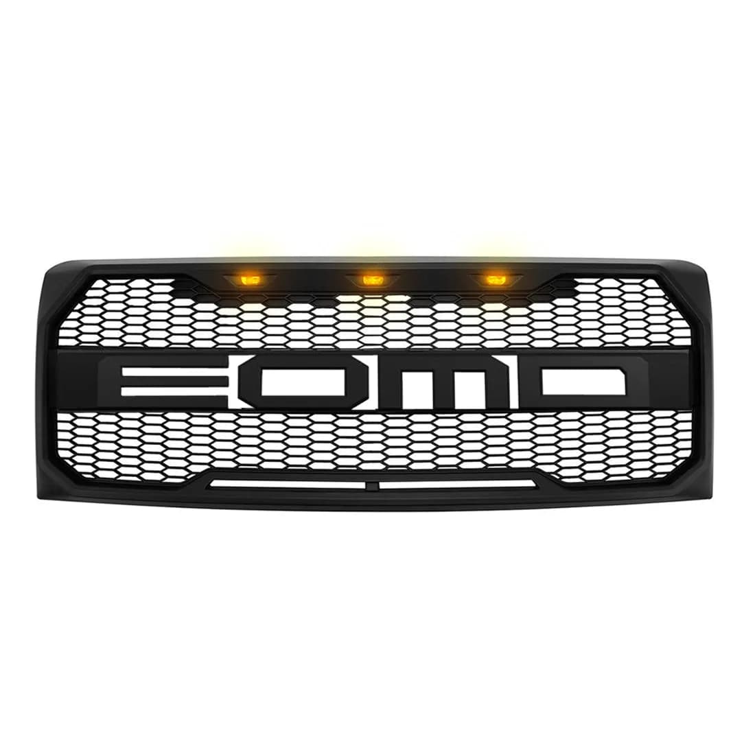 American Modified Amfmaa00108 Raptor Style Upper Grille w/ Amber Lights, Matte Black