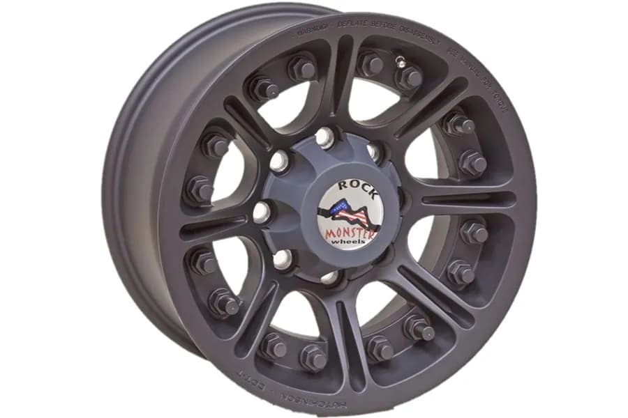 Hutchinson Rock Monster Beadlock Wheel 17x8.5 8x6.5 10mm Offset Matte Black