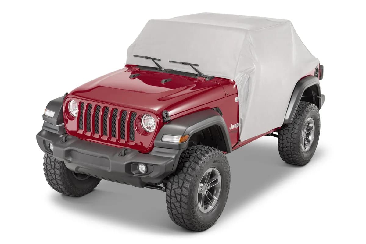 5 Layer Full Door Cab Cover 2018-2024 Jeep JL Wrangler 2Dr W/Factory Soft Top Folded DownGray MasterTop