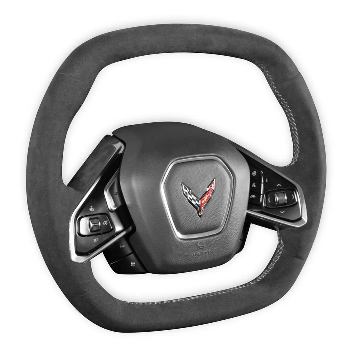 Steering Wheel; Black; Alcantara; For Chevrolet Corvette C8 Models;