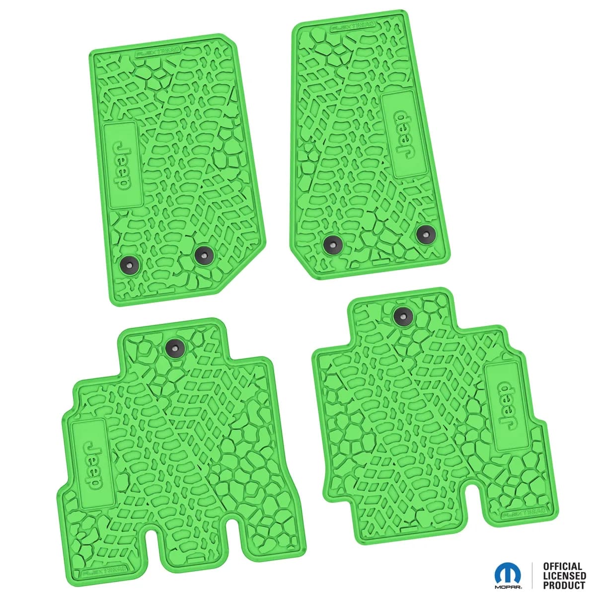 14-18 Jeep JKU 4 Dr Front and Rear -Tire Tread/Scorched Earth Scene w/ JEEP Insert - Black