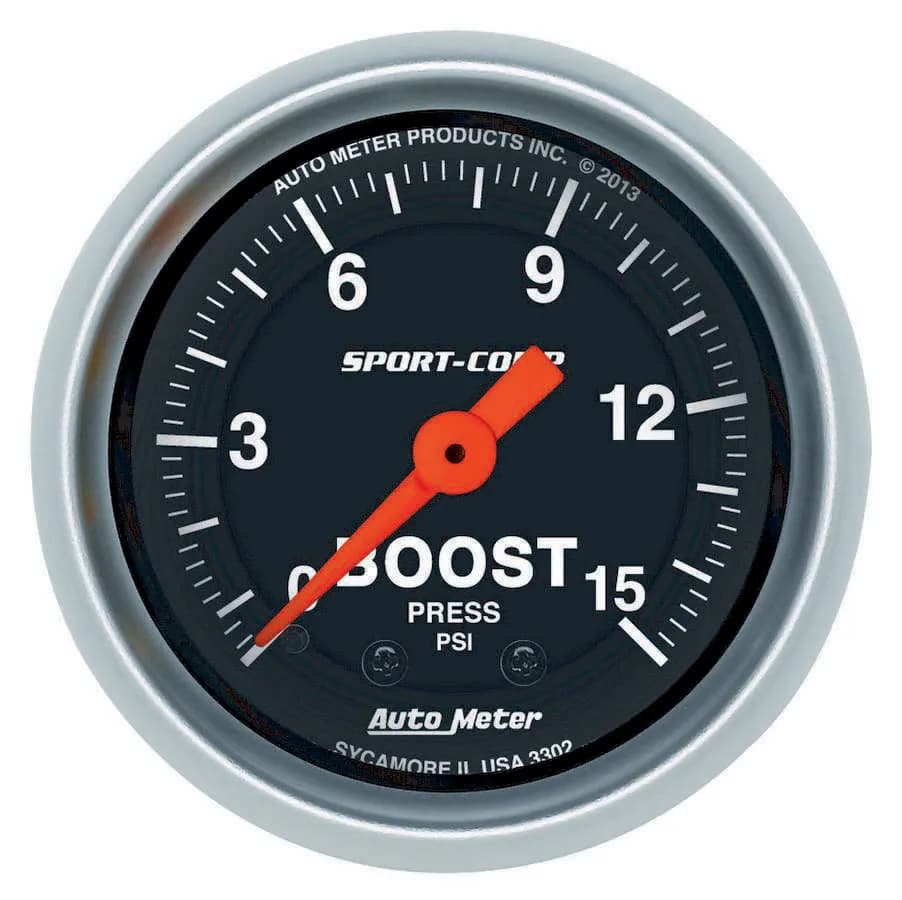 Gauge, Boost, 2 1/16", 15psi, Mechanical, Sport-Comp