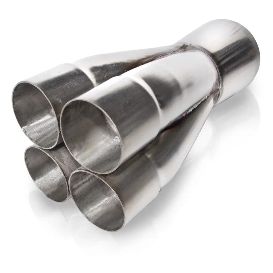 Four-Way Merge Collectors with Slip-Fit Primaries Stainless Steel
