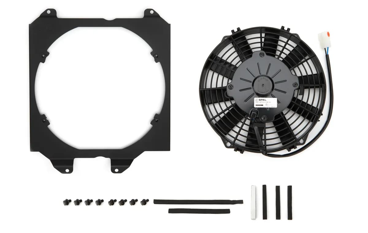 92-00 Civic All-Aluminum Fan Shroud w/ 12-inch SPAL Fan - Black