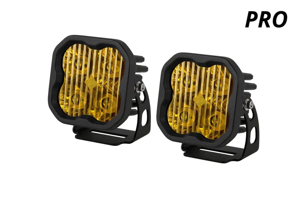 Diode Dynamics SS3 Yellow Pro LED Pod Pair, Flood - Amber