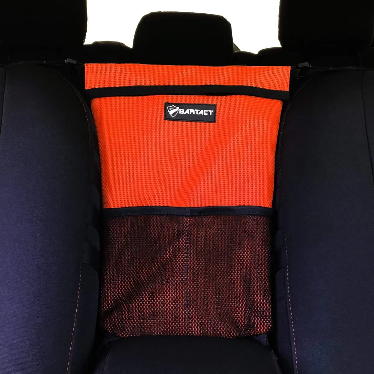 Automobile Seat Storage Bag Pet Barrier Organizer for vehicles Sun Shade Mesh Bartact (Pat Pend)