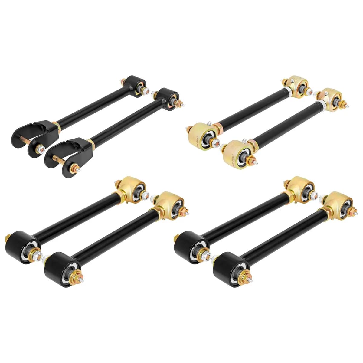 Johnny Joint Control Arm Set 97-06 Wrangler TJ and LJ Unlimited Adjustable w/ Double Adjustable Rear Upper Arms Set Of 8 RockJock 4x4