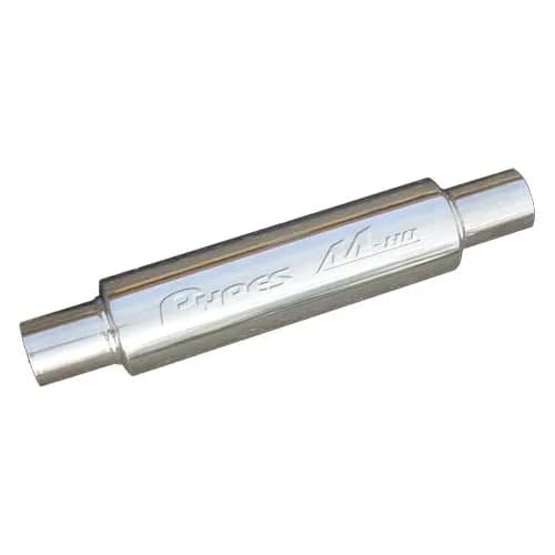 M-80 Series Muffler 3 in Round 14 in L Hardware Not Incl Polished 304 Stainless Steel Pypes Exhaust