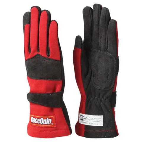 355 Series 2 Layer Nomex Race Gloves Sfi 3.3/ 5 Certified; Red Xlarge