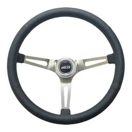 Steering Wheel Retro Leather Stainless Spokes