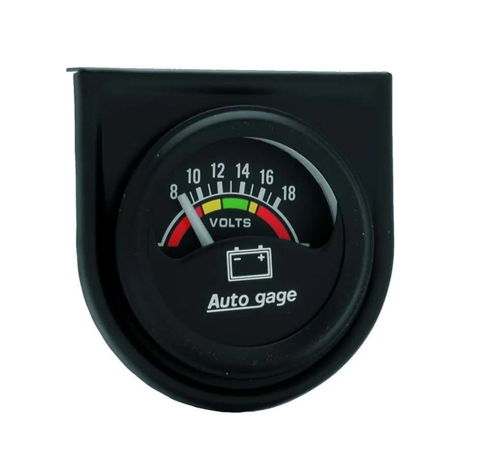 Gauge Console, Voltmeter, 1.5", 18V, Blk Dial, Blk Bezel, AutoGage