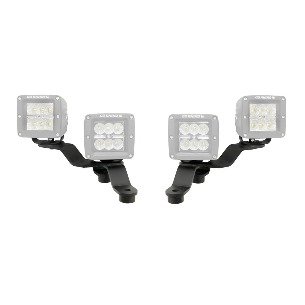 18c Wrangler Windshield Cowl Mount Kit For Two(2) 3in Cube LED Lightsladdered on 2 Planes