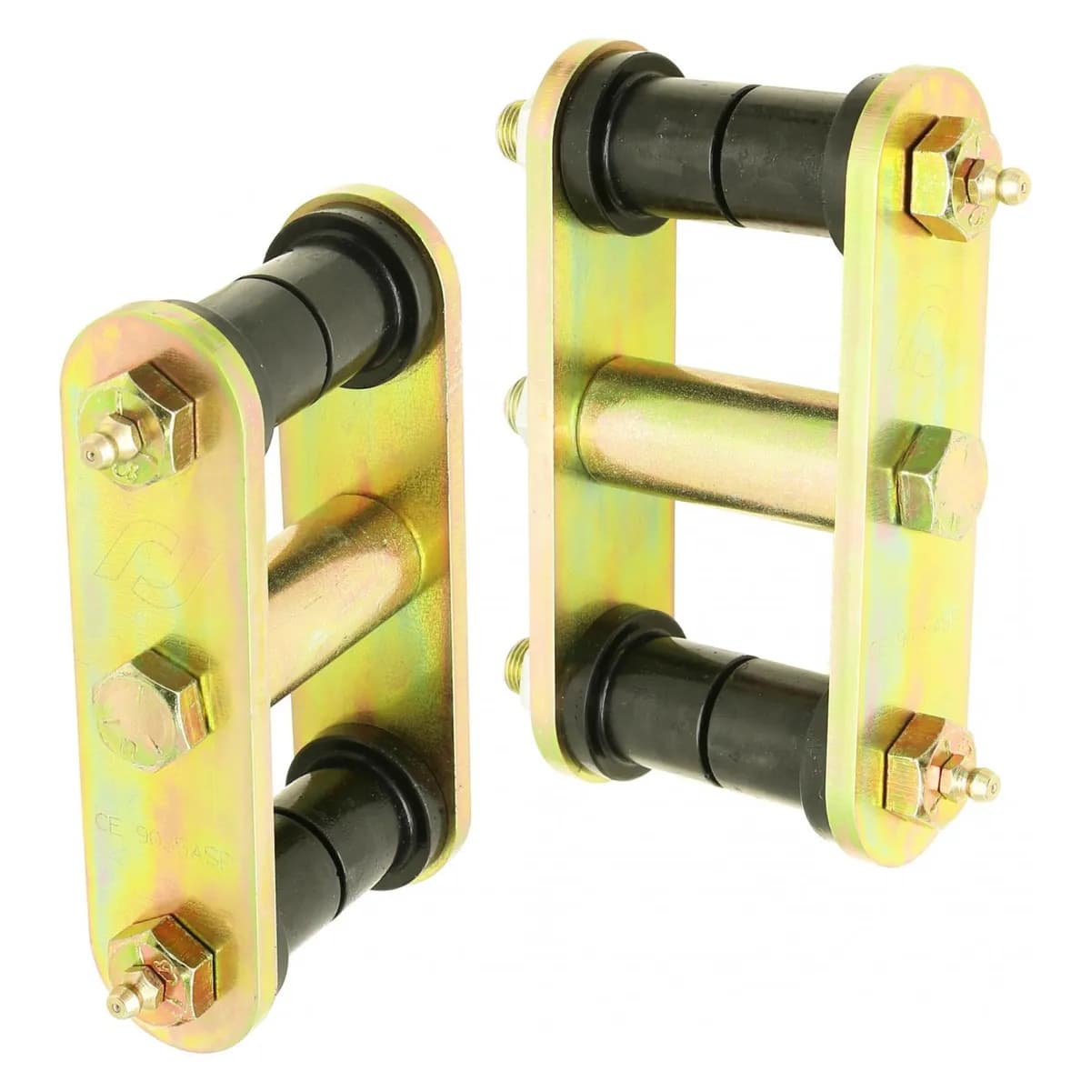 HD Leaf Spring Shackles 76-86 Jeep CJ Front Includes Urethane Bushings HD Greasable Bolts Pair RockJock 4x4