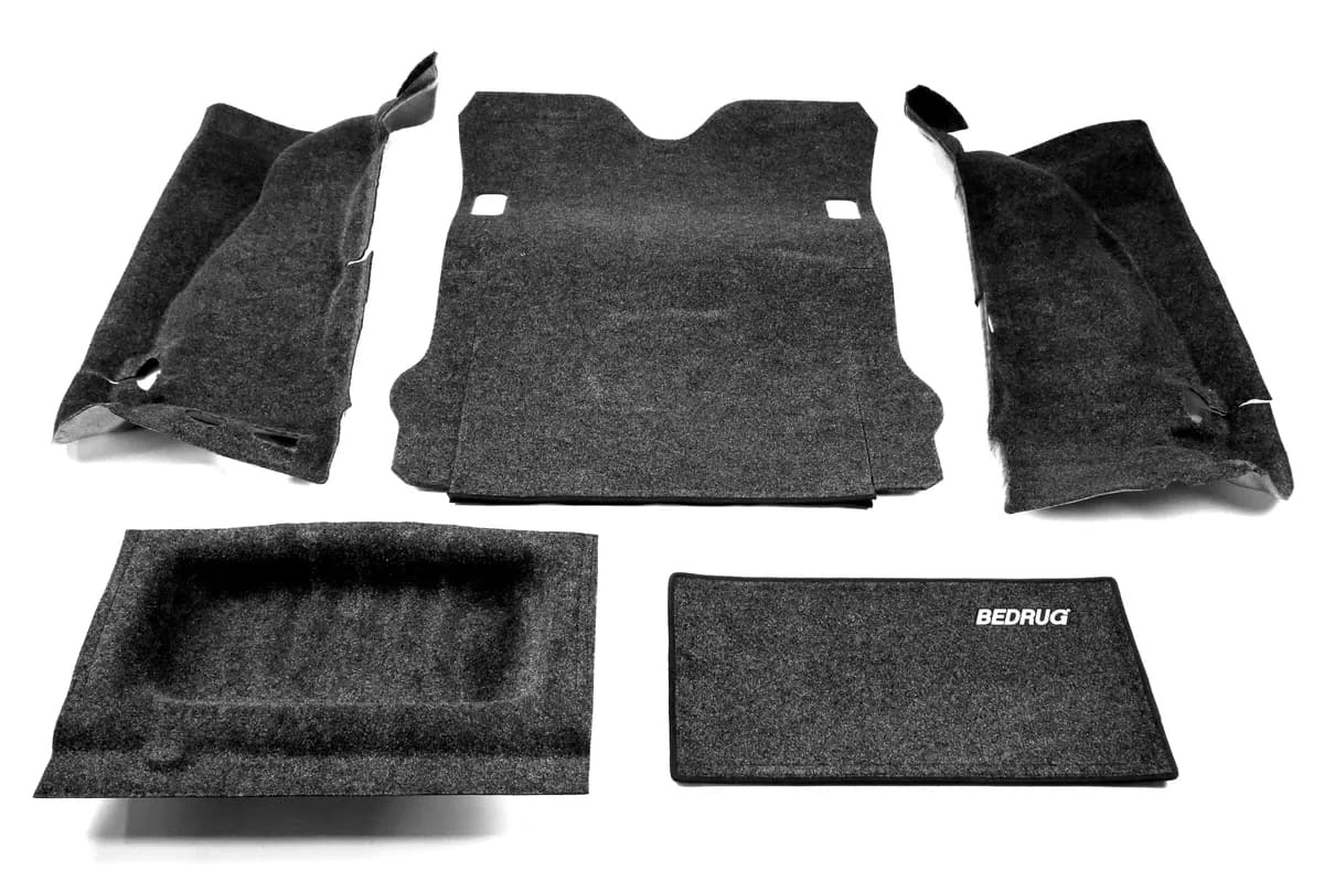 0710 Wrangler JK 5pc Carpet Cargo Kit Grey Bedrug W/Tailgate And Tubliner