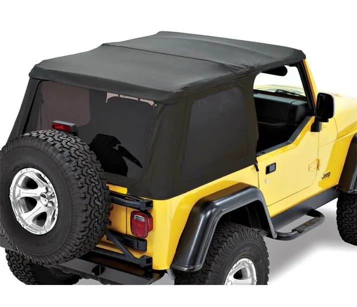 Black Twill Trektop NX Black Twill Trektop NX Black Twill Wrangler TJ 97-06 (except Unlimited); No doors included; Tinted side and rear windows