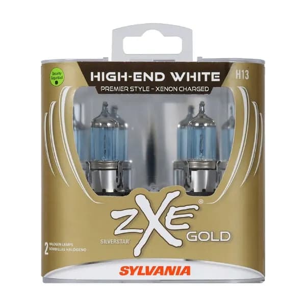 Sylvania H13 Silver Star Zxe Gold Headlight Bulb Pair